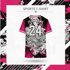 Pink grey custom sports jersey for cricket and football teams