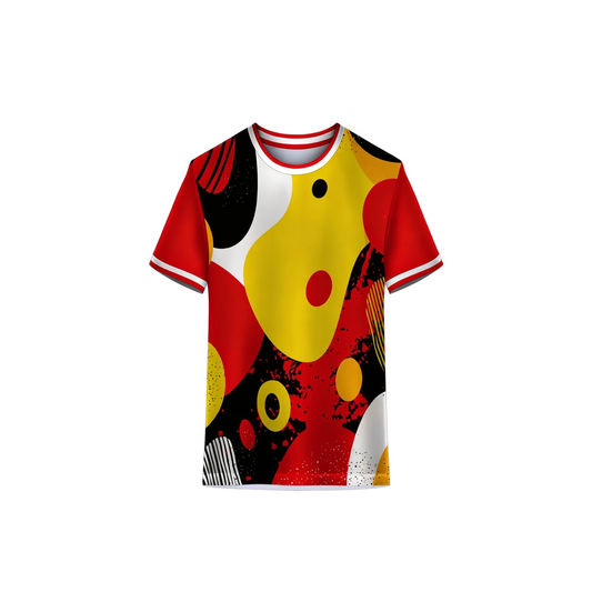Multicolor custom sports jersey with personalized name and number printing for cricket and football teams by NextPrint India