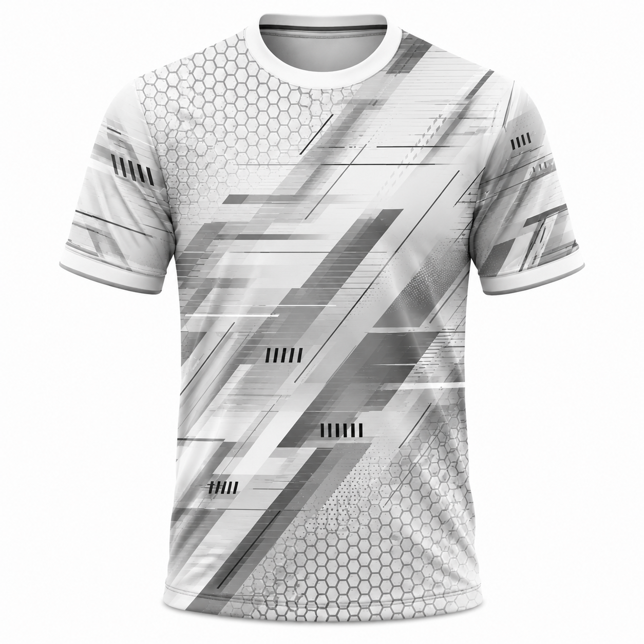 Multicolour geometrical custom cricket and football sports jersey for men with sublimation teamwear design