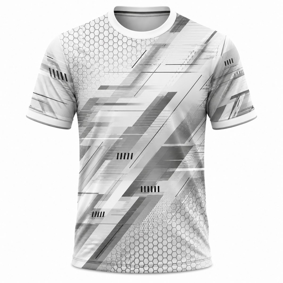 Multicolour geometrical custom cricket and football sports jersey for men with sublimation teamwear design