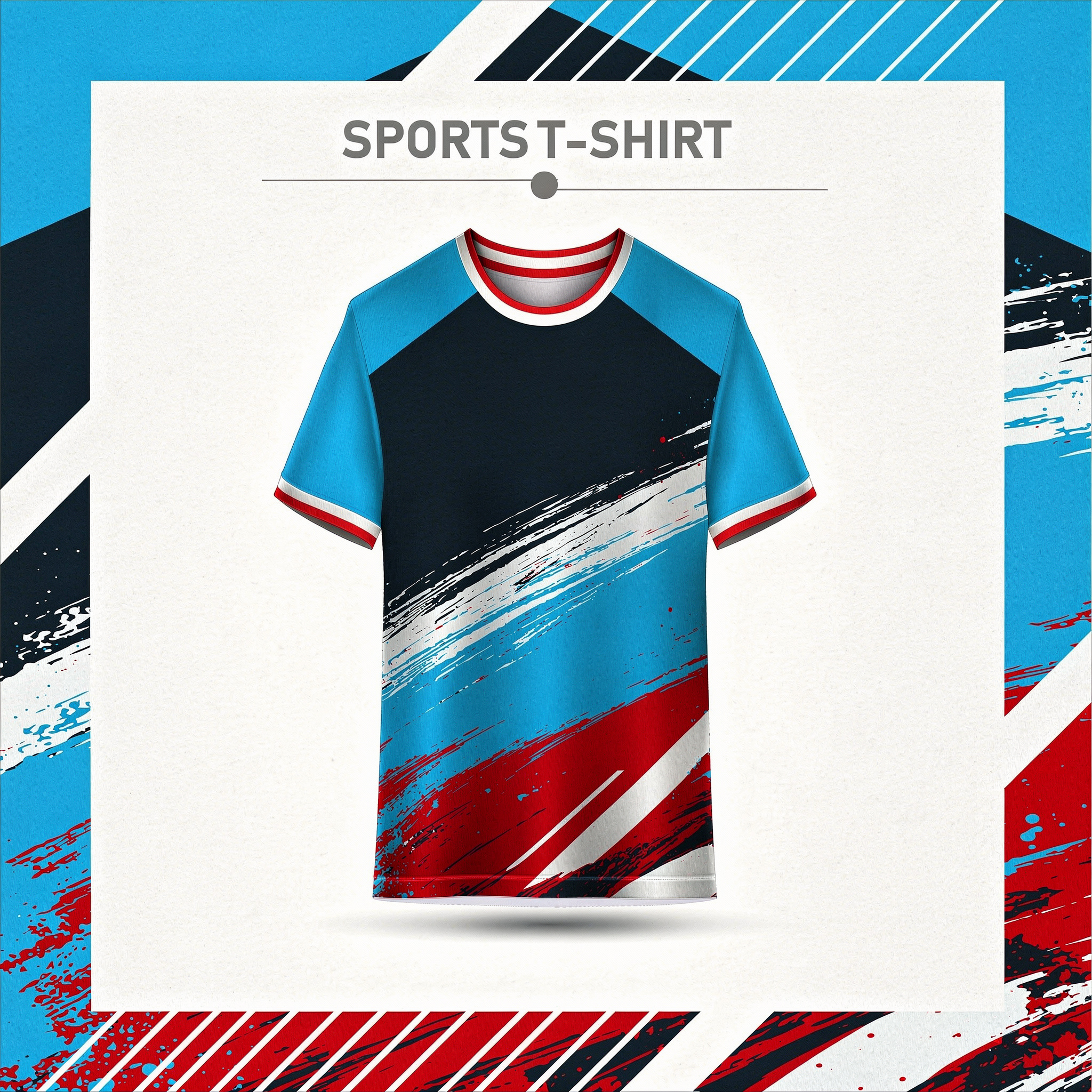Multicolour modern sports t-shirt front view for men