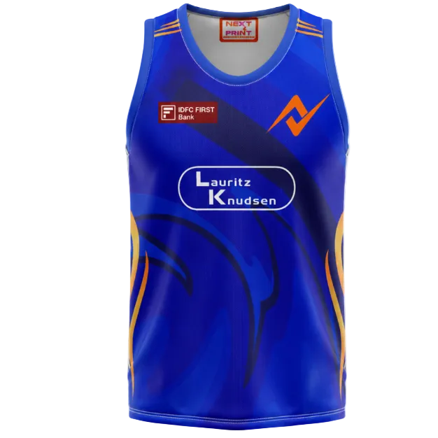 Mumbai inspired athletic sleeveless jersey front design