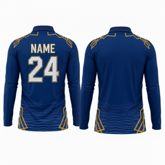 Custom printed Mumbai style elite full sleeve polo jersey with personalized name and number