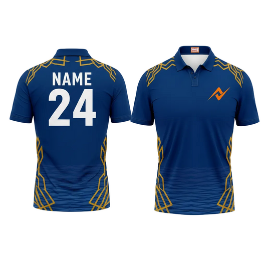 Custom Mumbai style polo collar sports fan jersey with personalized name and number