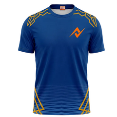 Mumbai inspired blue round neck sports fan t shirt front view