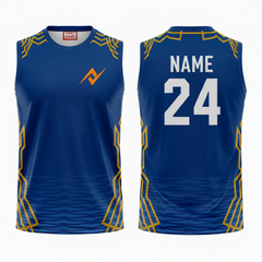 Custom Mumbai style sleeveless V neck sports fan t shirt with personalized name and number