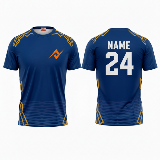 Custom printed Mumbai style athletic round neck jersey with personalized name and number