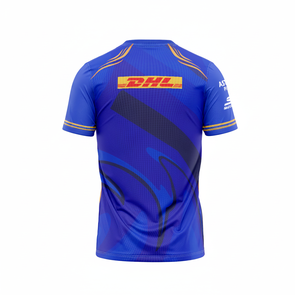 Premium athletic V neck sports jersey backside with custom player print