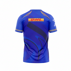 Premium athletic V neck sports jersey backside with custom player print