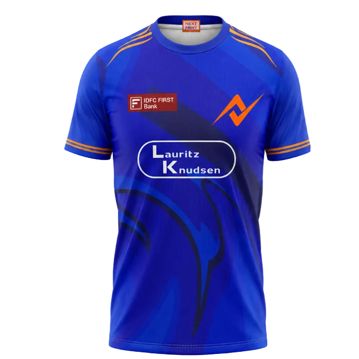 Mumbai inspired custom printed half sleeve sports jersey front design