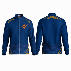 Athletic royal blue sports jacket jersey side profile sportswear image