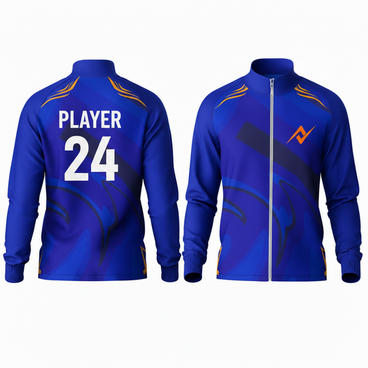 Custom printed Mumbai style performance jacket with personalized name and number