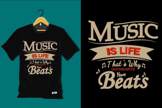 Next Print Music is Life That Why Out hears Have Beats T Shirt.