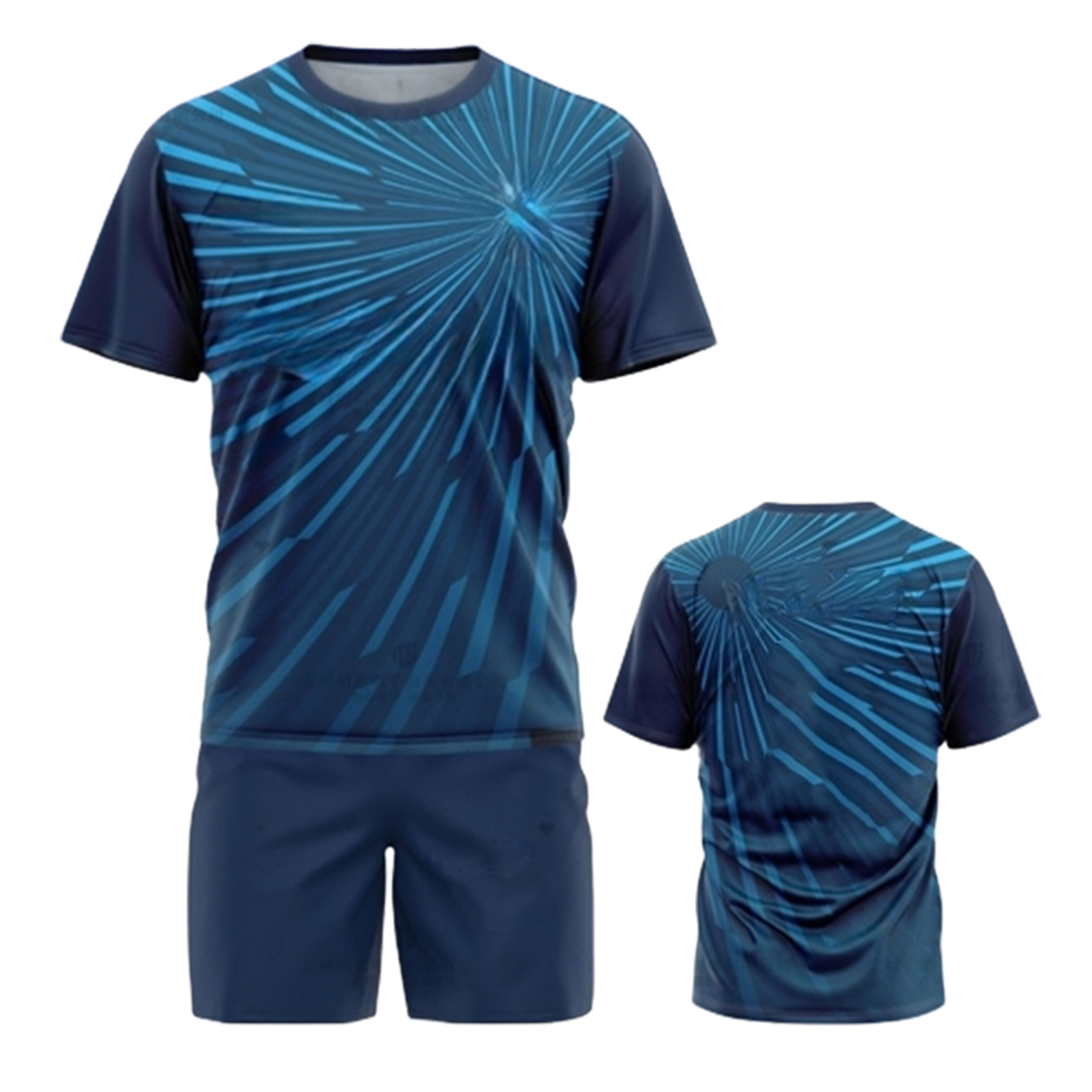 Premium navy blue radiant pulse sports jersey side angle sportswear view