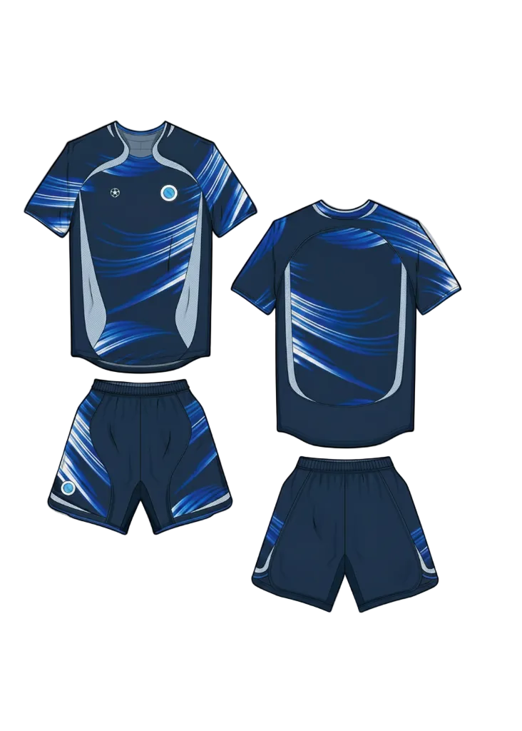 Next print Navy Blue Sports Jersey with Shorts – Abstract Design Custom Cricket & Football Kit | India
