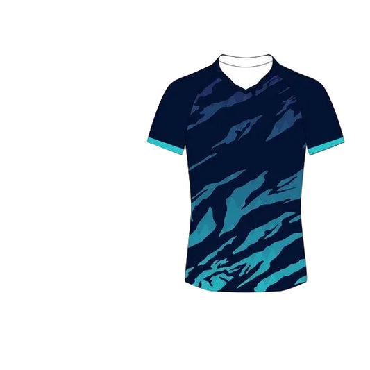 Navy blue tiger stripe custom esports jersey front view