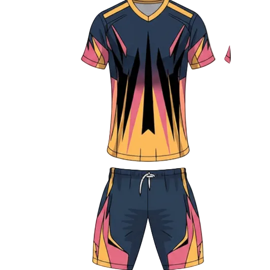 Navy flash sports jersey with matching shorts front view