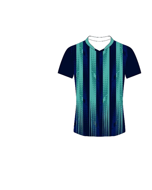 Navy teal striped custom esports jersey front view