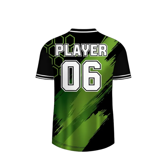 Neon green esports jersey back side with personalized gamer name and number