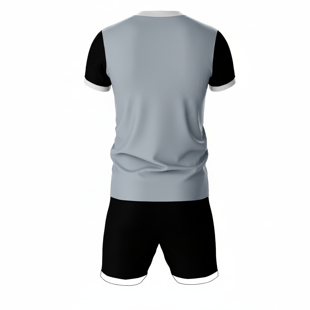 Neon green lightning strike sports jersey set for men back view
