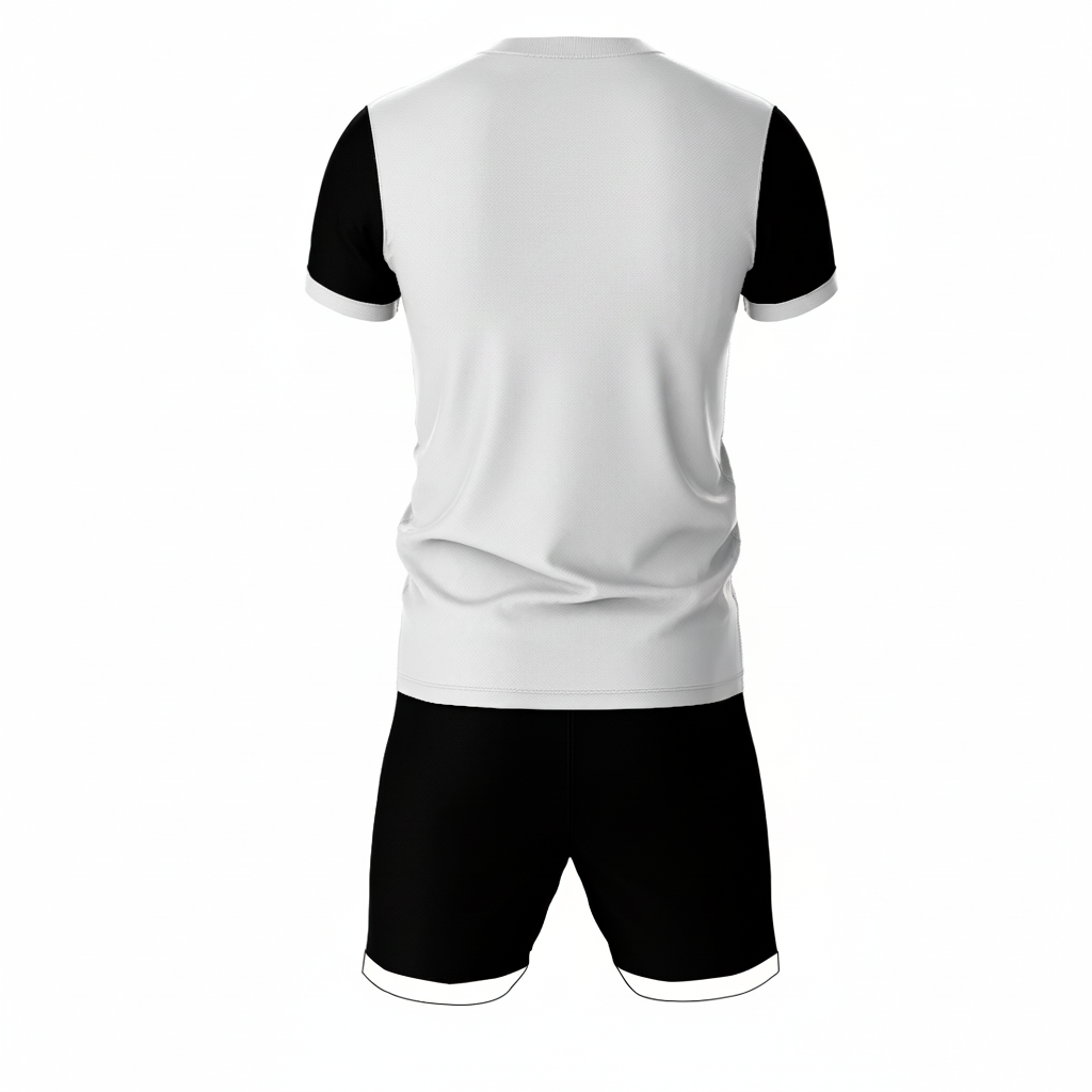 Neon orange abstract burst sports jersey set for men back view