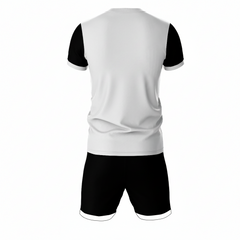 Neon orange abstract burst sports jersey set for men back view