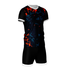 Premium neon orange abstract burst sports jersey side angle sportswear view