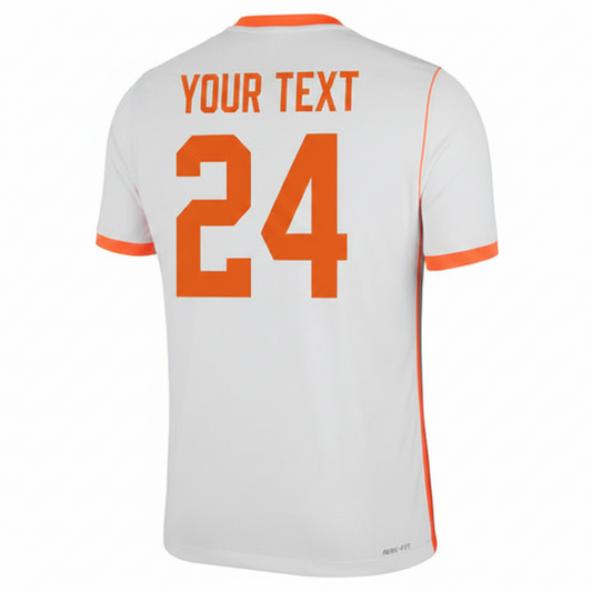 Custom Netherlands style football jersey with personalized name and number