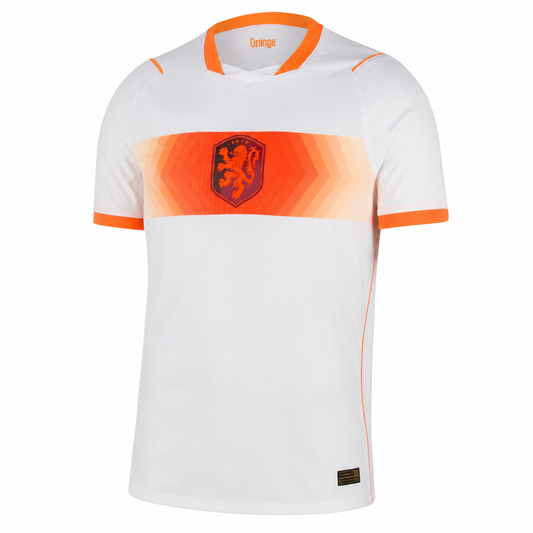 Netherlands inspired orange football fan jersey front view by Next Print