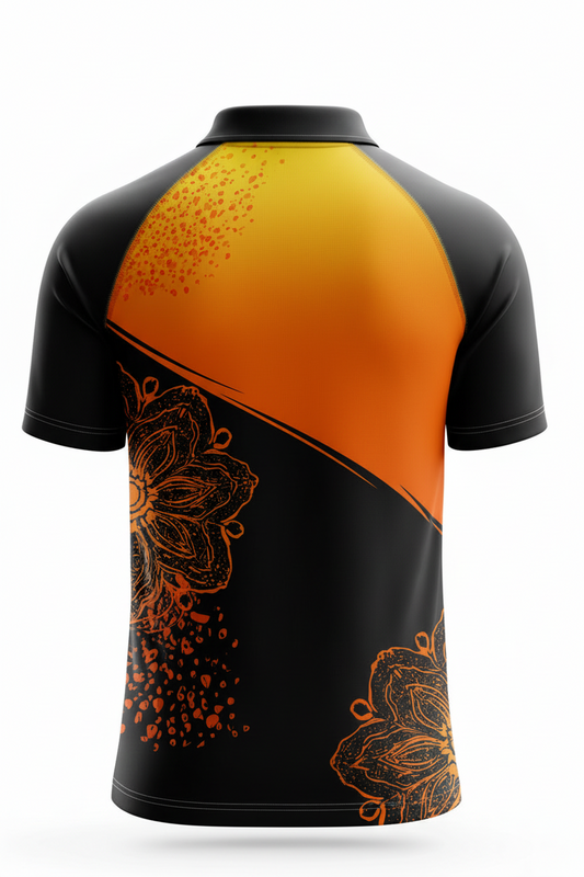 Next Print Cricket Premium Sublimation Cricket JerseySport jersey combined orange and black pole t - shirt /All over printed / men and women