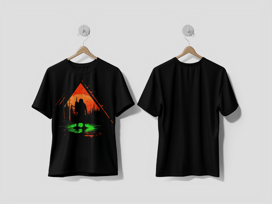 NEXT PRINT A silhouette of a couple in a dark forest T-shirt Design - Next Print