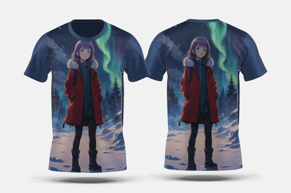 Next Print Anime character during winter Printed t-shirt - Next Print