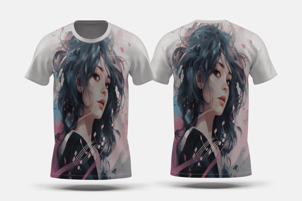 Next Print Anime character listening to music Printed t-shirt - Next Print