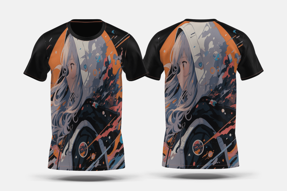 Next Print Anime style character in space Printed t-shirt - Next Print