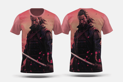 Next Print Anime style portrait of traditional japanese samurai character Printed t-shirt - Next Print