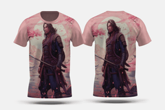 Next Print Anime style portrait of traditional japanese samurai character Printed t-shirt - Next Print