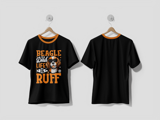 NEXT PRINT Beagle dad life is ruff colorful Graphic T-Shirt Design - Next Print
