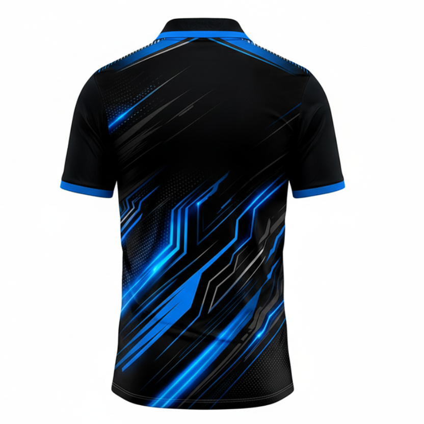 Next Print Black Blue Cricket Jersey Tech Design – Custom Name & Number Sublimation Sports T-Shirt India