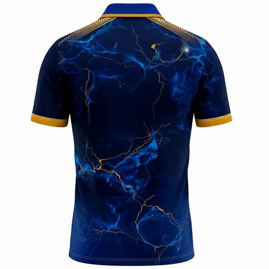 Next Print Blue Lightning Cricket Jersey RCB Style – Custom Name & Number Sublimation Sports T-Shirt India