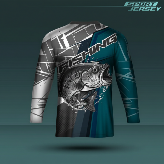 Next Print Blue Ocean Fishing  T-SHIRT  – Custom Sublimation Long Sleeve UV Protection Angler Shirt for Men