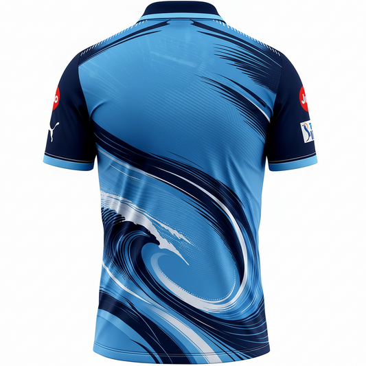 Next Print Blue Wave Cricket Jersey RCB Style – Custom Name & Number Sublimation Sports T-Shirt India
