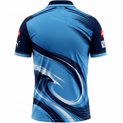 Next Print Blue Wave Cricket Jersey RCB Style – Custom Name & Number Sublimation Sports T-Shirt India