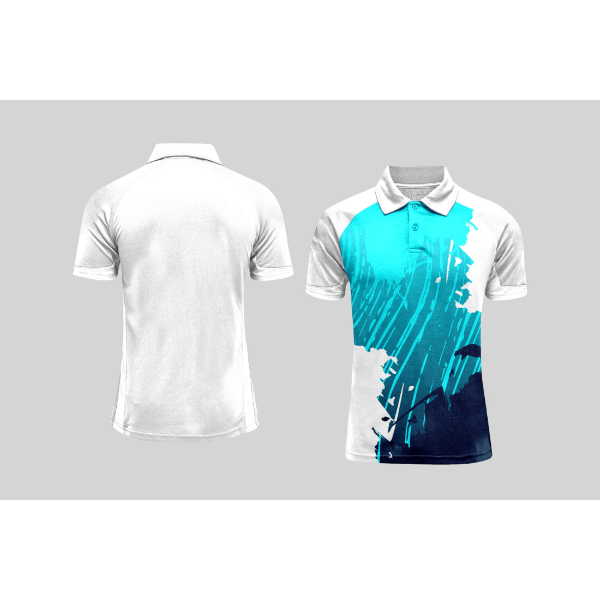 CRICKET POLO HALF WHITE CUSTOMIZED
