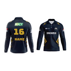 Next Print Customisable Ipl Gujrat Polo collar full sleeves jersey - Next Print