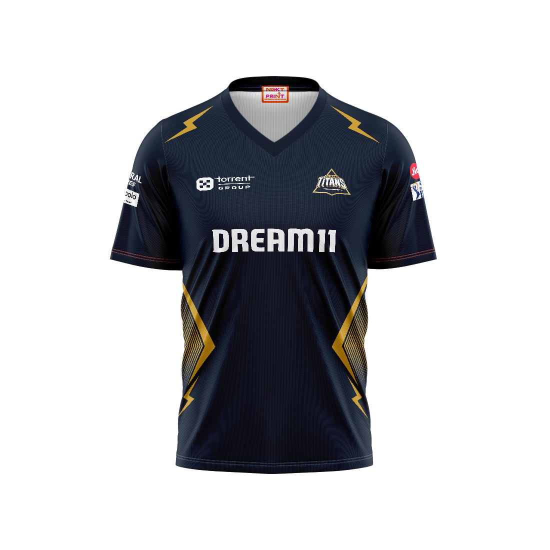 Next Print Customisable Ipl Gujrat V Neck jersey - Next Print