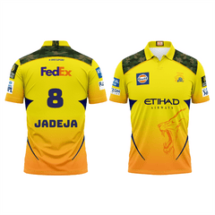 Next Print Customised Ipl Chennai Super Kings Polo Collar Half Sleeves Printed Jersey. - Next Print