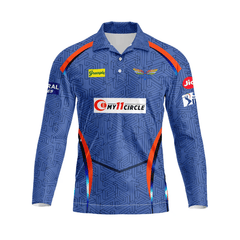 Next Print Customised Ipl Lucknow Super Giants Printed Polo Collar Full Sleeve Jersey. - Next Print
