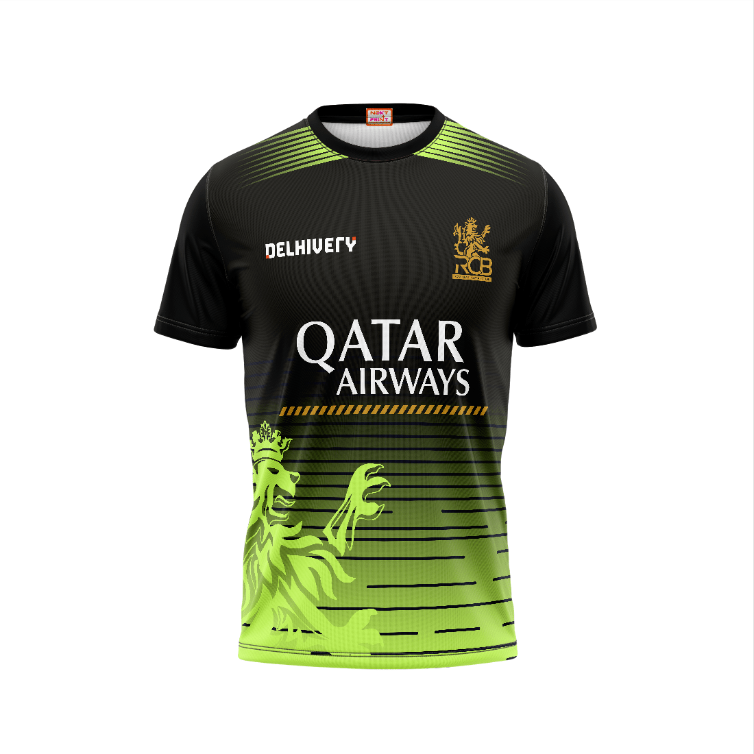 Next Print Customised IPL Royal Challengers Bangalore Printed Round Neck Jersey T-Shirt. - Next Print