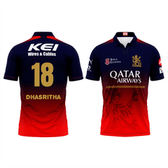 Next Print Customised Ipl Royal Challengers Bengaluru Printed Polo Collar 2025 Jersey. - Next Print