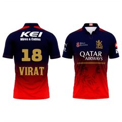 Next Print Customised Ipl Royal Challengers Bengaluru Printed Polo Collar 2025 Jersey. - Next Print